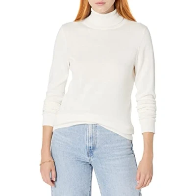 Imagen de Amazon Essentials Jersey de Cuello Vuelto, Manga Larga, Ligero y Ajuste Clásico (Disponible en Tallas Grandes) Mujer, Marfil, XS