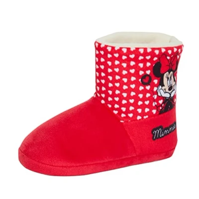 Imagen de Disney Pantuflas de Minnie Mouse para niñas, con forro polar, cálidas, zapatos casa, multicolor, 25 EU