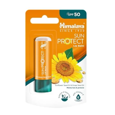 Imagen de Himalaya Sun Protect Bálsamo labial con FPS 50 y protección contra los rayos UVA, protege labios del daño solar, 4,5g
