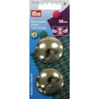 Imagen de Prym Botón De Cubierta Tela, Metal, Plata, 323164 38 mm, 2
