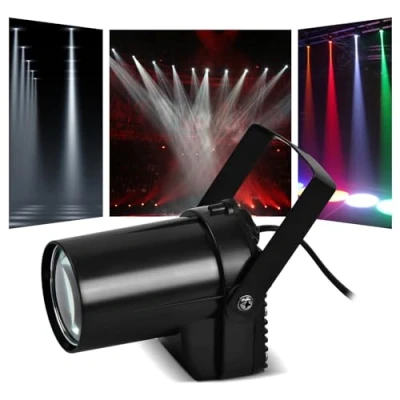 Imagen de Jinlaili 5w foco LED para Escenario,LED Blanco Beam Pin Spot,Foco proyector de efectos luces,Foco Escenario,Luz bola espejo,para discoteca,bar,club,fiesta,DJ Show Concert