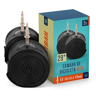 Imagen de Alphatrail MTB Cámara de Bicicleta Rick 29 Pulgadas SV Presta Válvula 2X Conjunto I Cubierta Compatible Schwalbe, Michelin, Continental, Conti, Maxxis, Vittoria &amp; Kenda