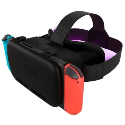 Imagen de Orzly Auriculares VR diseñados para Consola Nintendo Switch &amp; OLED con Lente Ajustable una Experiencia de Juego Realidad Virtual y Labo Negro Edición en Caja Regalo