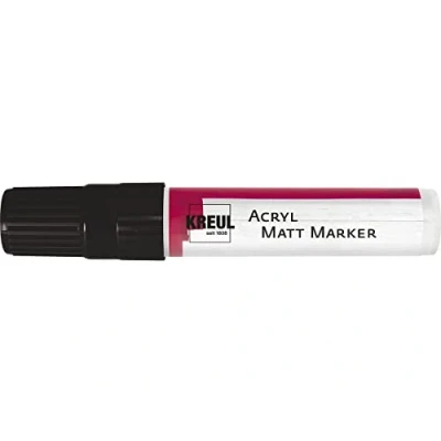Imagen de KREUL 46219 Rotulador XXL, con Punta biselada Aprox. Pintura acrílica Permanente a Base de Agua, 15 mm, Color Negro Mate, para Elementos puristas, Black, One Size