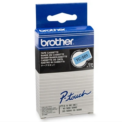 Imagen de Brother TC 501 cinta negro sobre azul 12 mm (original)