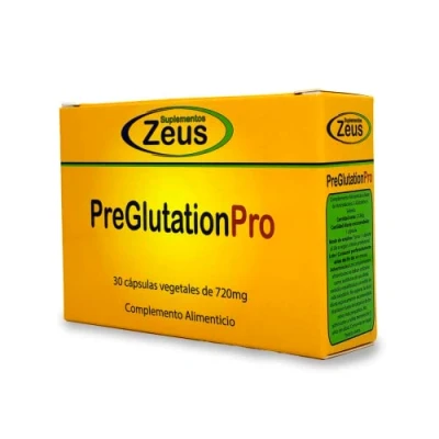 Imagen de Suplementos Zeus PREGLUTATIONPRO Contribuye a proteger las células frente al daño oxidativo Complemento Alimenticio base de Aminoácidos, L Glutatión y Selenio 30 Caps Veg
