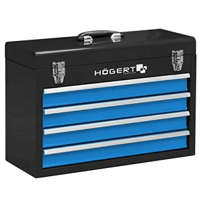 Imagen de Hogert Technik HT7G075 Maletín herramientas 218 520 360 con asa negro, Azul