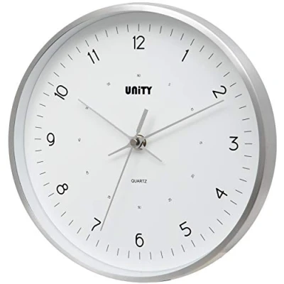 Imagen de Reloj de Pared Unity, Bangkok, Moderno, Plateado, Barrido silencioso, 25 cm
