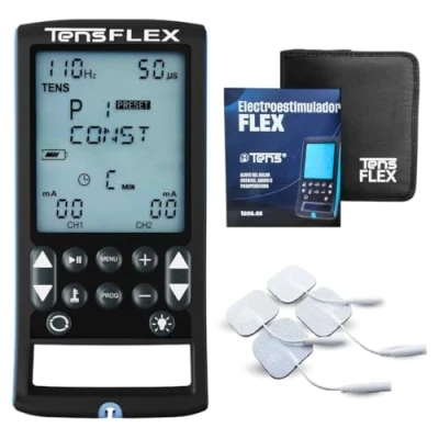 Imagen de Tens Flex Electroestimulador Muscular Original 42 Modos Función TENS, EMS y Masaje, Alivio Dolor Fortalecimiento del Músculo.
