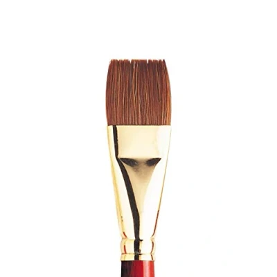 Imagen de Winsor &amp; Newton Sceptre Gold II Pincel Plano con Mango Corto, Rojo, 1&quot; 25 mm
