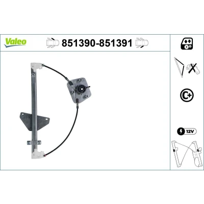 Imagen de Valeo Elevalunas Delante, izquierda eléctrico sin electromotor con función de confort 851390