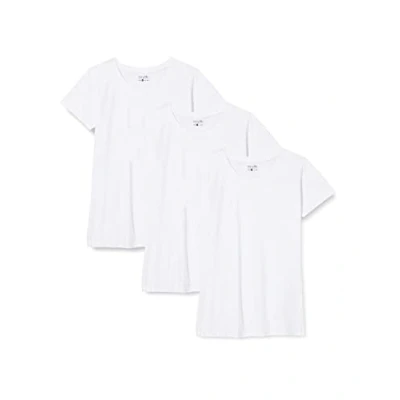 Imagen de berydale Bd157, Camiseta con cuello redondo para Mujer, Blanco (Paquete de 3), XL