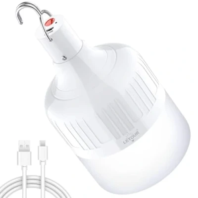Imagen de LETOUR Lámpara Camping Recargable ,5000 lúmenes Bombilla de Luz LED Portátil con 5 Modos Lluminación, IP45 Resistente al Agua, 8800 mAh Senderismo Emergencia Aire Libre