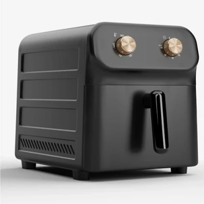 Imagen de Klarstein Freidora de Aire Caliente 9 Litros 1900W, Cesta XXL, 2 Mandos, Control Temperatura 80 200C, Temporizador 60 Min, Revestimiento Antiadherente, Carcasa Tacto Frío, Negro