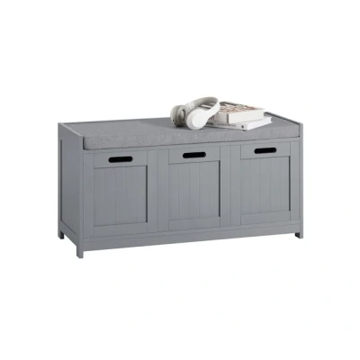 Imagen de SoBuy FSR80 SG Zapatero Banco con 2 Puertas y 1 cajón para Guardar Ordenar, Gris, ES