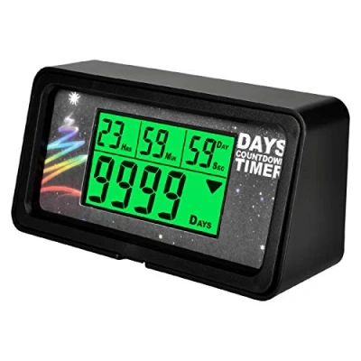 Imagen de Jayron Retroiluminación Digital Temporizador de Cuenta Regresiva 9,999 días Gran pantalla LCD para Jubilación Boda Vacaciones Evento Navidad Aula Crucero