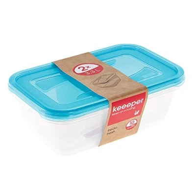 Imagen de keeeper Set de 2 Fiambreras, x 3,3 l, 29 19 9 cm, Fredo Fresh, Azul transparente