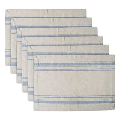 Imagen de DII Tops de Mesa Rayas francesas, 100% algodón., Nautical Blue, Placemat