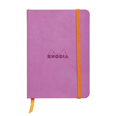 Imagen de RHODIA 117311C Carnet Souple Lilas A6 Ligné 144 pages Papier Clairefontaine Ivoire 90 g/m² Marque Page, Fermeture Élastique Couverture Simili Cuir Collection Rhodiarama