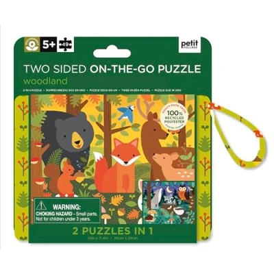 Imagen de Petit Collage Two Sided On The Go Puzzle Woodland, 0810073342033