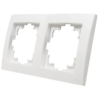 Imagen de McPower Marco de 2 módulos Flair Doble para enchufes e interruptores, 152 x 81x 10mm Blanco Mate