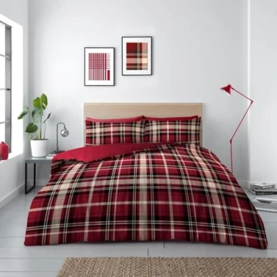 Imagen de GC GAVENO CAVAILIA Juego de Funda edredón geométrica tamaño King, Ropa Cama y Cama, hipoalergénica King (230 x 220 cm), Fundas Rojas