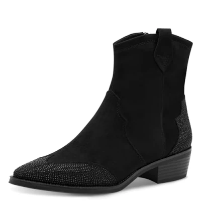 Imagen de MARCO TOZZI Botín de Mujer con Cremallera y Slip 2 25340 43, Botas Vaqueras, Negro, 39 EU
