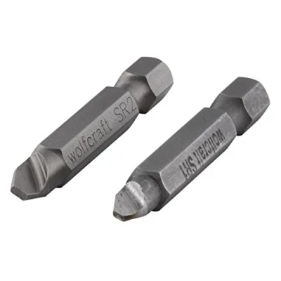 Imagen de wolfcraft Juego de puntas para tornillos con perfil defectuoso, 2 piezas I 2982000 cabeza especial, SR 1/SR