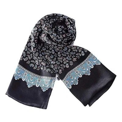 Imagen de UK_Stone 100% seda Paisley flores pañuelo de cuello bufanda los hombres, # 8 Red, Größe: 160*28cm(62,4&quot;x 10,92&quot;)