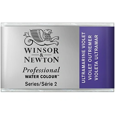 Imagen de Winsor &amp; Newton Acuarela Profesional Pintura de Acuarela, Alta Luminosidad, Resistente a la Luz, Calidad Archivo, Godet, Color Violeta Ultramar