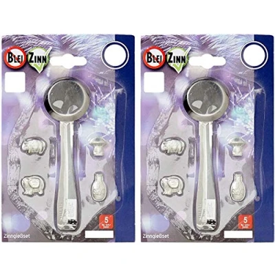 Imagen de TIB Heyne Juego de utensilios cocina (5 piezas, 4 figuras con cuchara), diseño peltre