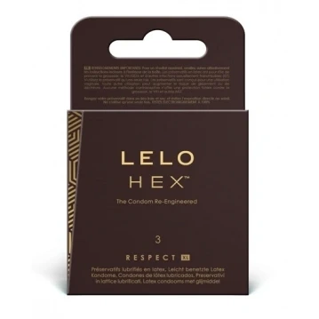Imagen de HEX Respect XL de LELO, Condones Extralargos con Mayor Resistencia, Preservativos Talla Grande, 58 mm Diámetro (Paquete 3)