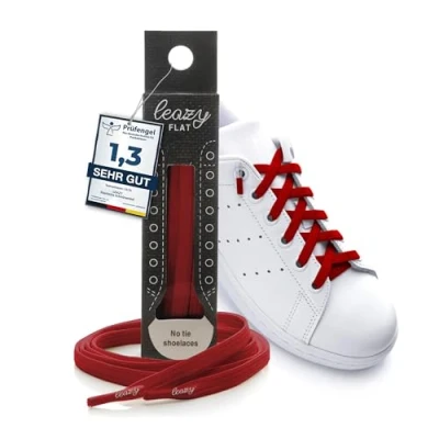 Imagen de leazy flat Cordones elásticos L: (Hasta 6 ojales por lado, Rojo)