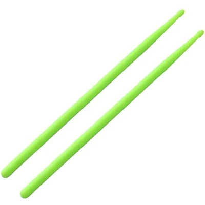 Imagen de Alnicov Baquetas luminosas con luz, 1 par de barras fluorescentes 5 A para rendimiento escénico profesionales bateristas principiantes (verde)