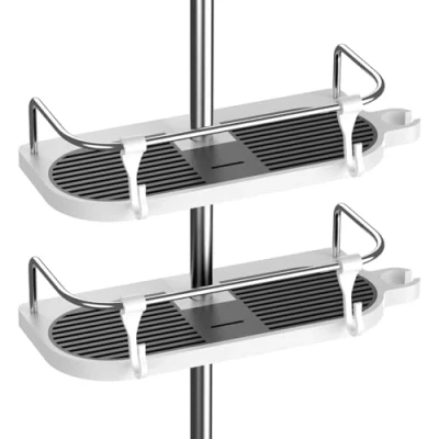 Imagen de Hawsam Sin Taladrar Estante de Ducha para Barra Estantería Baño el Champú, Ajuste 19mm 25mm Riel (2Piezas)