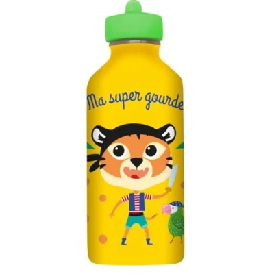 Imagen de Draeger Paris Botella de acero inoxidable para niños Ma super gourde tigre