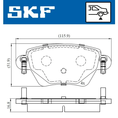 Imagen de SKF VKBP 90170 Juego de pastillas freno no preparado para indicador desgaste RENAULT: Kangoo I Express, FORD: MONDEO 3 Kombi