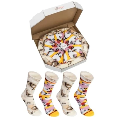 Imagen de Rainbow Socks Pizza Caprichosa Mujer Hombre 4 pares de Calcetines Tamaño 36 40