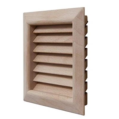 Imagen de La Ventilazione LGES100F Rejilla de ventilación cuadrada madera haya, para empotrar. Dimensiones: 112 x mm, 112x112 mm