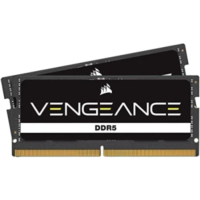 Imagen de Corsair VENGEANCE DDR5 SODIMM 64 GB (2x32 GB) 4800MHz C40 (Compatibles con prácticamente todos los sistemas Intel y AMD, Instalación sencilla, Compatibilidad XMP 3.0) Negro