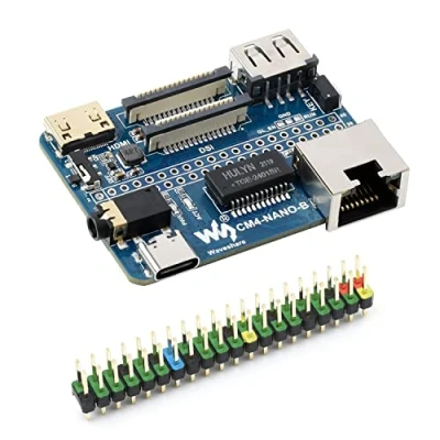 Imagen de Waveshare Nano Base Board (B) for Raspberry Pi Compute Module 4 Same Size as CM4 Standard Socket 40PIN GPIO Gigabit Ethernet USB2.0 DSI CSI 3.5mm Audio Jack