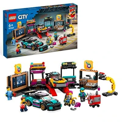 Imagen de LEGO 60389 City Taller Mecánico de Tuning con 2 Coches Juguete Personalizables, Set Construcción para Niños y Niñas 7 Años o Más, Idea Regalo