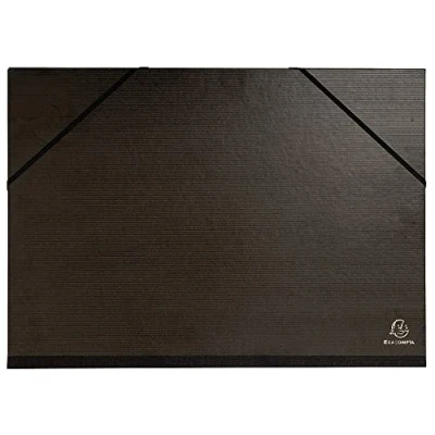 Imagen de Exacompta 548000E 1 tablero de dibujo kraft negro barnizado con gomas lona trasera y esquinas guardas negras dimensiones 32 x 45 cm formatos para clasificar A3 (297x420 mm) color