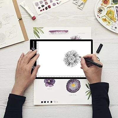 Imagen de XIAOSTAR Mesa de Luz Dibujo LED A5,Mesa para Calcar Ultrafino,LED Tableta con Cable USB Brillo Dibujo, Ajustable Artistas,Dibujo,Visualización Rayos X
