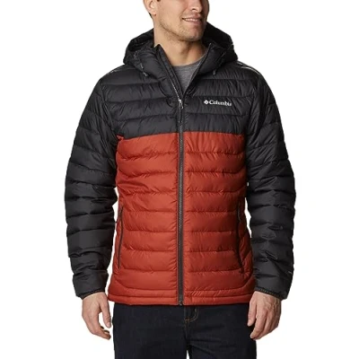 Imagen de Columbia Powder LITE Hooded Jacket Chaqueta de invierno, Hombre, Talla: Large, Warp red/shark