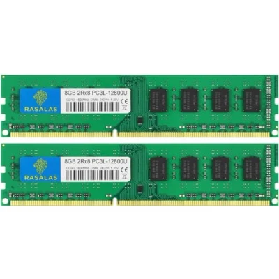Imagen de Rasalas 16GB (2X8GB) PC3L 12800U DDR3 1600Mhz DDR3L 12800 PC3 DIMM PC RAM 2RX8 Desktop 240 Pin 1.35V UDIMM Memoria CL11 Unbuffered Non ECC