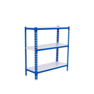 Imagen de Simon Rack Estanteria Metalica, 3 Baldas Ajustables, 180 kg de Punto Flexión, 900x800x400 mm, Estantería Almacenaje, Sin Tornillos, Azul/Blanco Simonclick