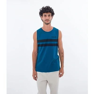 Imagen de Hurley Camiseta sin Mangas Oceancare Stripes, Azul, M para Hombre