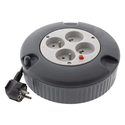 Imagen de Zenitech Carrete HO5VV F 4 tomas 3G1,5 m + cortacircuitos Negro