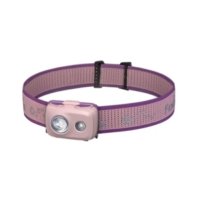 Imagen de FENIX HL16 Linterna frontal multiusos ligera rosa 450 lúmenes 104 m 100 horas máx. Alimentado por AAA Modo de luz roja Función SOS IP66